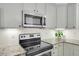 Kitchen features stainless steel appliances, a tiled backsplash, granite countertops, and ample cabinetry at 1953 Suzanne St, Johns Island, SC 29455