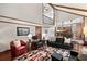 Open concept with wood floors, vaulted ceiling, and views to other parts of the home at 22 Monte Sano Dr, Hanahan, SC 29410