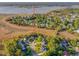 Overhead shot of home, near the marshy area and bay with boat docks at 2524 Deer Walk Way, Mount Pleasant, SC 29466
