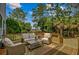 Relaxing deck area featuring stylish outdoor furniture and scenic views at 2524 Deer Walk Way, Mount Pleasant, SC 29466