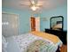 Bright bedroom features hardwood floors and a walk-in closet at 301 Factors Walk, Summerville, SC 29485