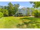 Lovely backyard with trees, and well-manicured lawn offering a serene and private outdoor space at 3500 Maplewood Ln, Mount Pleasant, SC 29466
