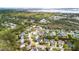 An aerial view of a lovely neighborhood showcasing the community's serene setting and mature landscaping at 3526 Stockton Dr, Mount Pleasant, SC 29466