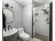 Modern bathroom with a glass-enclosed shower, a sleek sink, and stylish fixtures at 416 Jelly Rolls Rd, Moncks Corner, SC 29461