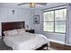 Comfortable bedroom features a large window, a ceiling fan, and neutral paint at 416 Jelly Rolls Rd, Moncks Corner, SC 29461