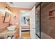 An ensuite bathroom with a shower stall is conveniently located just off the main bedroom at 68 W 9Th St # B, Folly Beach, SC 29439
