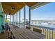 Picturesque outdoor porch featuring a dining set and marina views, ideal for enjoying the coastal atmosphere at 68 W 9Th St # B, Folly Beach, SC 29439