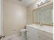 Stylish bathroom with a vanity, framed mirror, and modern fixtures at 104 Huntington Cir, Summerville, SC 29485