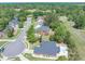 Scenic aerial view of community homes with a neighborhood pool and tree-lined streets at 105 Kirkhaven Ct, Goose Creek, SC 29445