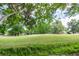 Expansive green backyard featuring a well-maintained lawn, mature trees, and lush landscaping at 105 Kirkhaven Ct, Goose Creek, SC 29445