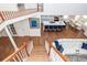 Open concept kitchen and Gathering room from the top of the stairs at 105 Kirkhaven Ct, Goose Creek, SC 29445