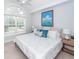 This spacious main bedroom features a cathedral ceiling and large window for tons of natural light at 105 Kirkhaven Ct, Goose Creek, SC 29445