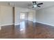 Spacious living room with hardwood floors and a ceiling fan at 118 Willowbend Ln, Summerville, SC 29485