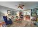 Spacious living room featuring hardwood floors, and a view into the dining area at 1417 Pine Island View, Mount Pleasant, SC 29464