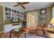 Inviting living area with built-in shelving and a staircase view at 1417 Pine Island View, Mount Pleasant, SC 29464