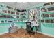 Bright room with built-in shelving, hardwood floors, desk area and natural light through windows at 1450 E Montague Ave, North Charleston, SC 29405