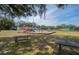 Community playground with colorful equipment, picnic tables, and mature trees offering shade on a sunny day at 1450 E Montague Ave, North Charleston, SC 29405