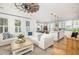 Open-concept living area with stylish furnishings, a ceiling fan, and an abundance of natural light at 1526 Old Rivers Gate Rd, Mount Pleasant, SC 29466