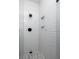 Stylish shower featuring white subway tile, a modern shower head, and a decorative tile floor at 1526 Old Rivers Gate Rd, Mount Pleasant, SC 29466