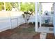 Outdoor space featuring white picket fence and a small tree at 1651 Indy Dr, North Charleston, SC 29405