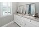 Bathroom vanity with double sinks, granite countertops, and natural light offers a luxurious feel at 2001 Baltusrol Ct, Summerville, SC 29483