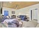 Comfortable living room featuring stylish decor, wood ceiling, and ample seating at 2021 Beckton St, North Charleston, SC 29420