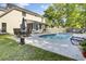 Backyard with a refreshing in-ground pool, patio dining area, and screened-in porch, ideal for relaxation and entertaining at 2021 Beckton St, North Charleston, SC 29420