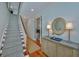 Bright hallway with staircase and hardwood floors at 22 Fairhope Rd, Mount Pleasant, SC 29464