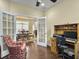 Inviting office space with french doors and rich, dark hardwood flooring at 222 Stone Village Cir, Summerville, SC 29486