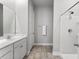 Clean bathroom featuring a shower, a modern vanity and sink, and ceramic tile floor at 245 Ribbon Rd, Summerville, SC 29483