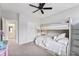 Bright bedroom with gray walls and a bunk bed with storage at 245 Ribbon Rd, Summerville, SC 29483