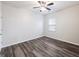 Bright, cozy bedroom featuring a ceiling fan and modern wood-look flooring at 278 Decatur Dr, Summerville, SC 29483