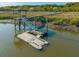 Waterfront dock featuring a gazebo and a floating dock on the river at 4386 Park Island Rd, Hollywood, SC 29449