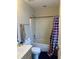 Full bathroom featuring a shower-tub combo, single sink vanity, and toilet at 4816 Cane Pole Ln, Summerville, SC 29485