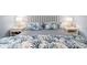 Bright bedroom features a bed with coral print bedding, complemented by bedside lamps at 4947 Green Dolphin Way, Kiawah Island, SC 29455