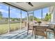 Relaxing screened patio with a ceiling fan and a view of the backyard at 5033 Carrington Ct, Summerville, SC 29485