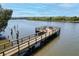 Dock with benches overlooking the water at 5554 Colonial Chatsworth Cir, North Charleston, SC 29418