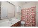 Bathroom featuring a vanity with decorative curtain and a shower at 7601 Stargazer Dr, Hanahan, SC 29410
