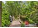 Backyard oasis with wooden deck overlooking a serene pond surrounded by trees and landscaping at 815 W Carolina Rd, McClellanville, SC 29458