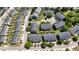 Aerial view of a meticulously landscaped community with diverse townhome designs at 9042 Parlor Dr, Ladson, SC 29456