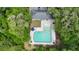 Aerial view showcasing the pool surrounded by lush greenery and sunbathing area at 9042 Parlor Dr, Ladson, SC 29456
