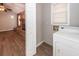 A laundry area is shown with washer and dryer hookups at 119 Carolina Wren Ave, Ladson, SC 29456