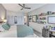 Comfortable bedroom with a cozy bed, ample storage, and modern decor at 14 Lockwood Dr # 11H, Charleston, SC 29401