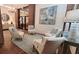 Lobby area with seating, modern art, and brick accents at 14 Lockwood Dr # 2D, Charleston, SC 29401