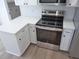 Modern kitchen with stainless steel range and quartz countertops at 1527 S Pinebark Ln, Charleston, SC 29407