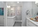 Elegant bathroom featuring dual vanities, marble countertops, and modern fixtures for a spa-like experience at 155 Wingo Way # 415, Mount Pleasant, SC 29464