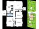 Floor plan of the residence, showing the layout of rooms and outdoor spaces at 210 Peters St, Summerville, SC 29483