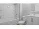 Bright bathroom with a shower and tub combination, paired with a modern vanity and ample storage space at 259 Pine Shadow Dr, Goose Creek, SC 29445