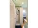 Bathroom features a white tile shower with a glass panel, light green walls, and a toilet at 2808 Ion Ave, Sullivans Island, SC 29482
