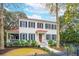 Charming two-story home with white siding, black shutters, and a vibrant red roof at 305 N Civitas St, Mount Pleasant, SC 29464
